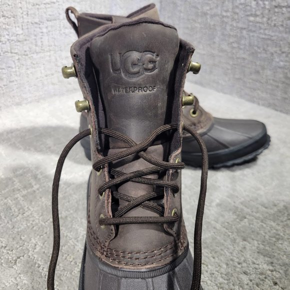 Ugg Yucca Men's Size US 7 Brown Waterproof Winter Leather Duck Boots 1015382 - Picture 8 of 10